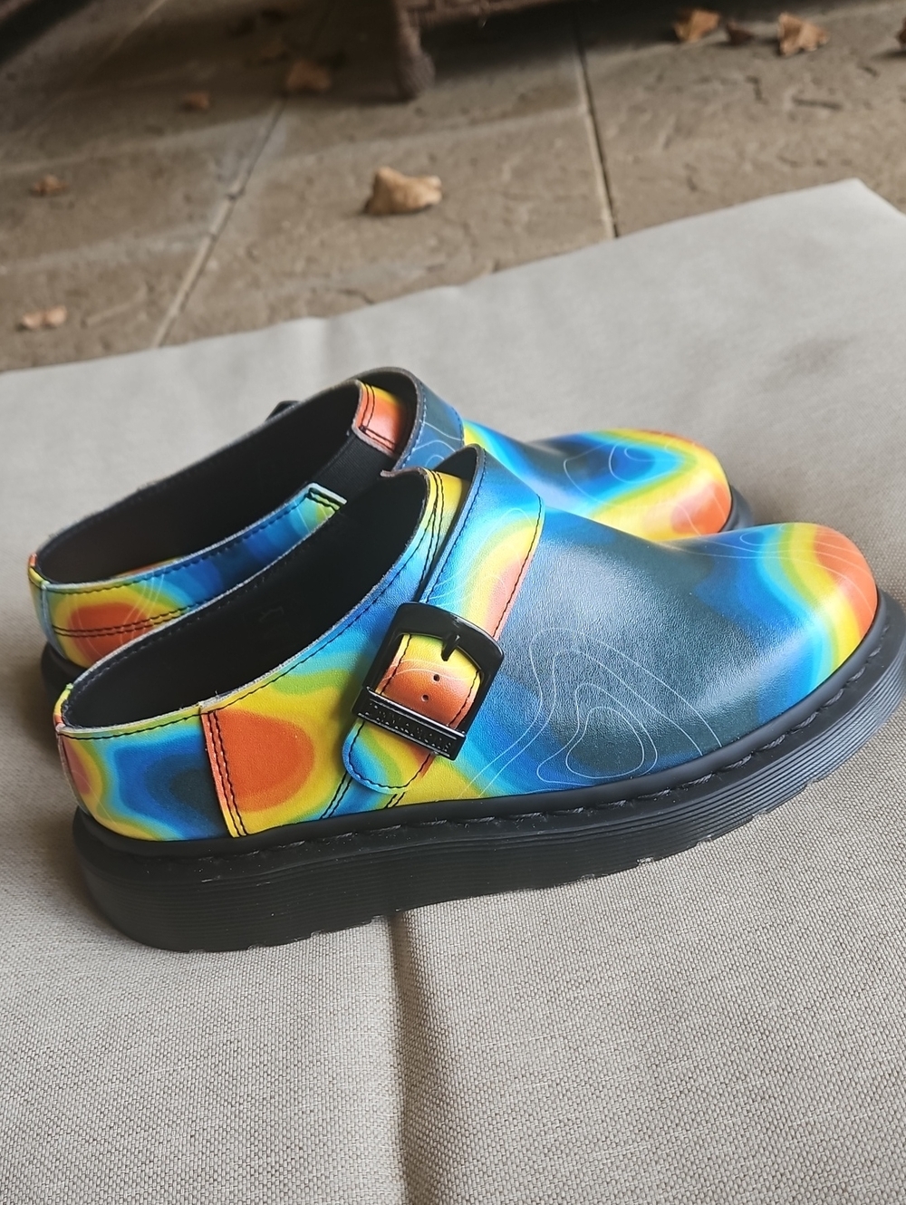Dr Martens Isham Genix Nappa Reclaimed Thermal Map Leather Slingback Mule Men's6